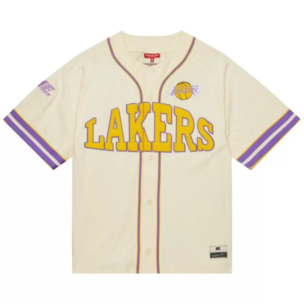Apparel Mitchell & Ness T-Shirts & Tops-M&N X Melody Ehsani Baseball Jersey Los Angeles Lakers