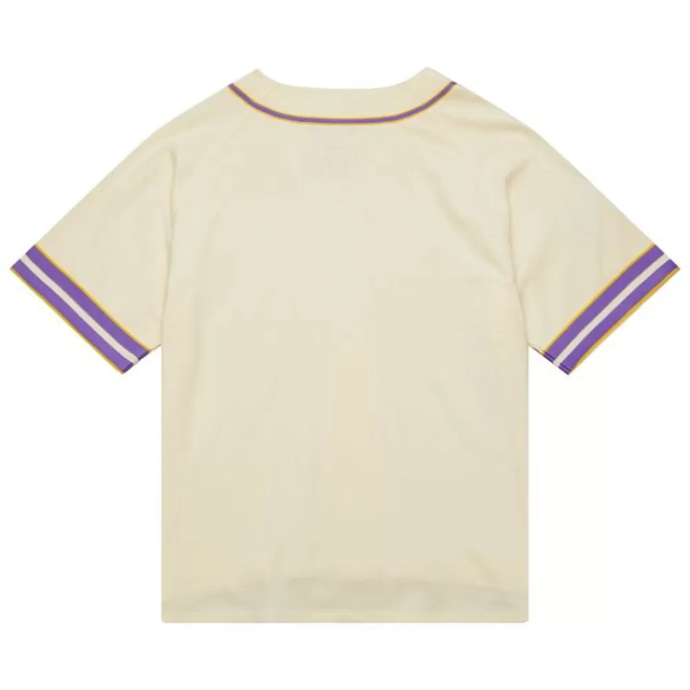 Apparel Mitchell & Ness T-Shirts & Tops-M&N X Melody Ehsani Baseball Jersey Los Angeles Lakers