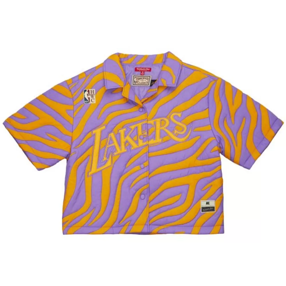 Apparel Mitchell & Ness T-Shirts & Tops-M&N X Melody Ehsani Puffer Shirt Los Angeles Lakers