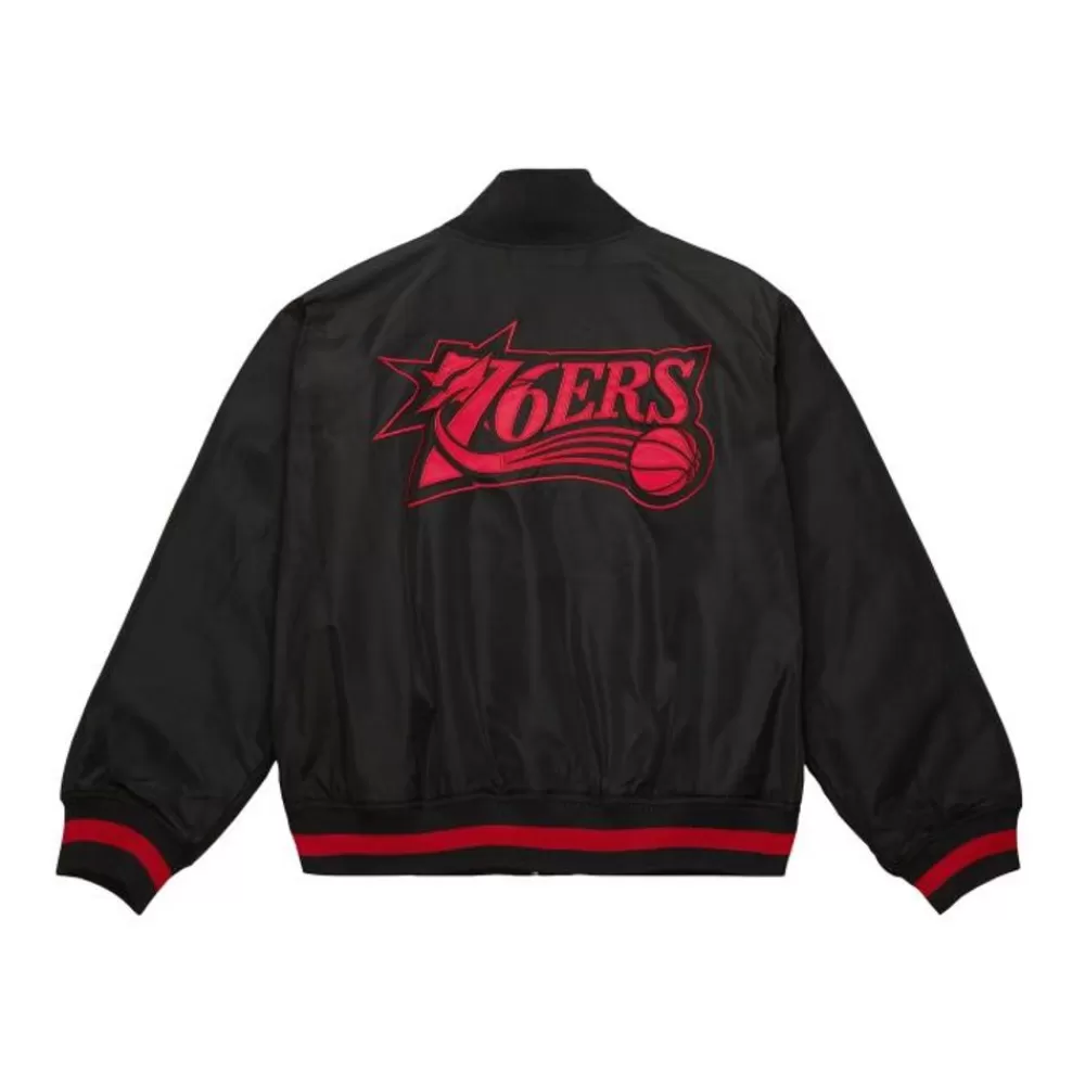Apparel Mitchell & Ness Jackets & Outerwear-M&N X Melody Ehsani Satin Jacket Philadelphia 76Ers
