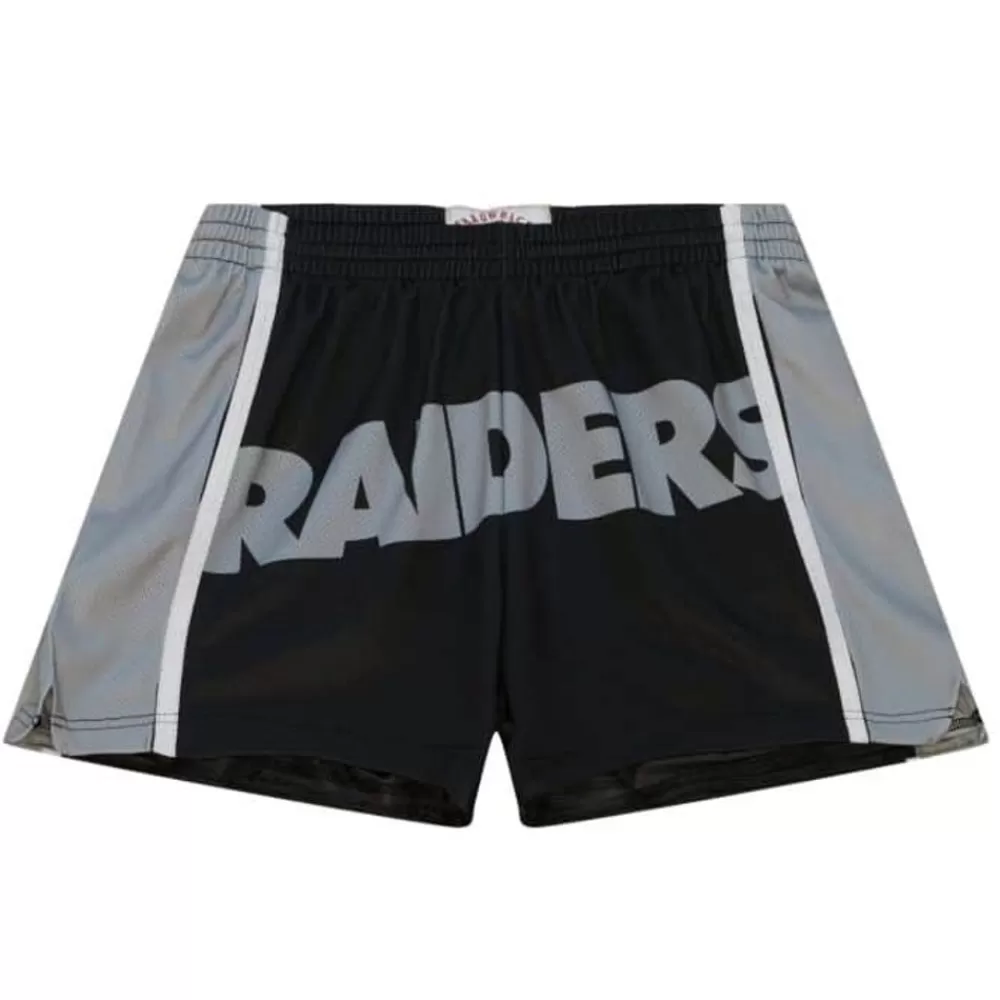 Apparel Mitchell & Ness Shorts-Womens Big Face 3.0 Shorts Oakland Raiders