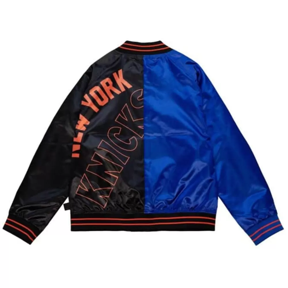 Apparel Mitchell & Ness Jackets & Outerwear-Womens Big Face Satin Jacket 5.0 New York Knicks