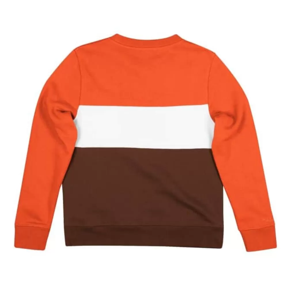 Apparel Mitchell & Ness Hoodies & Sweatshirts-Women'S Color Block Crew 2.0 Cleveland Browns