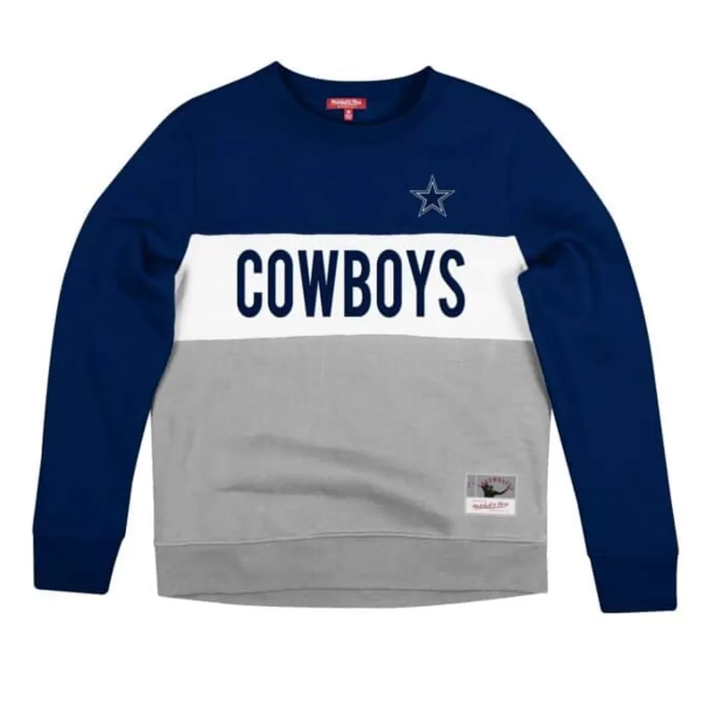 Apparel Mitchell & Ness Hoodies & Sweatshirts-Women'S Color Block Crew 2.0 Dallas Cowboys
