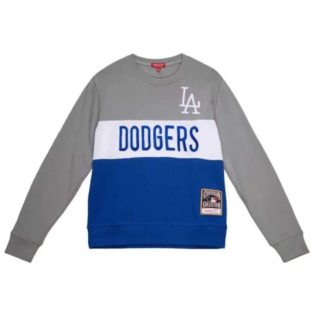 Apparel Mitchell & Ness Hoodies & Sweatshirts-Women'S Color Block Crew 2.0 Los Angeles Dodgers
