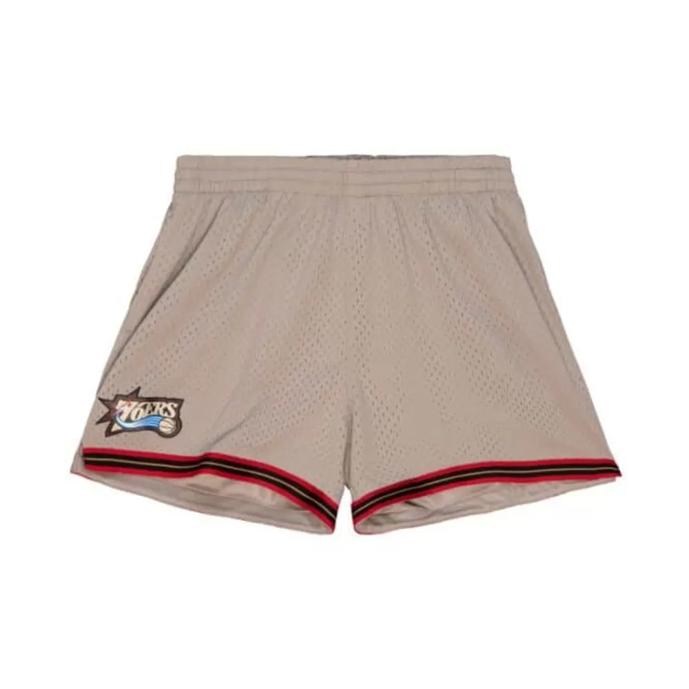 Apparel Mitchell & Ness Shorts-Womens Mushroom Shorts Philadelphia 76Ers