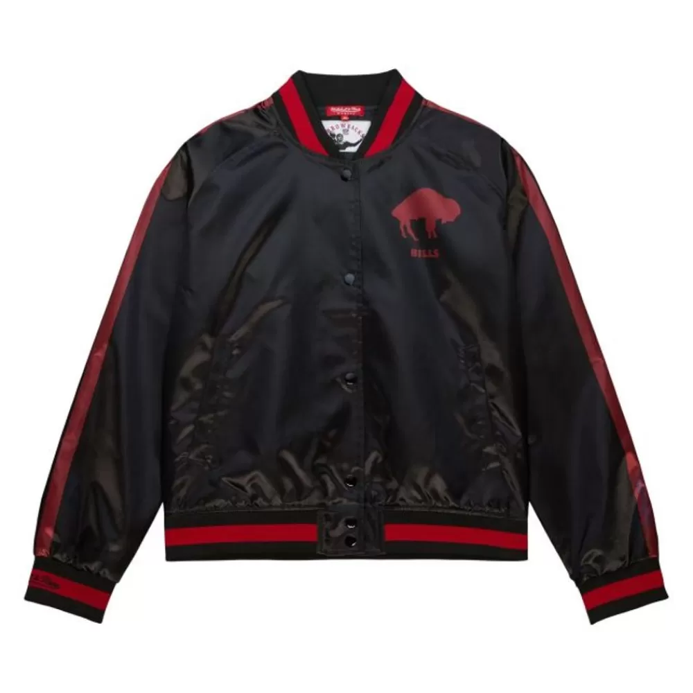 Apparel Mitchell & Ness Jackets & Outerwear-Women'S Raglan Satin Jacket Buffalo Bills
