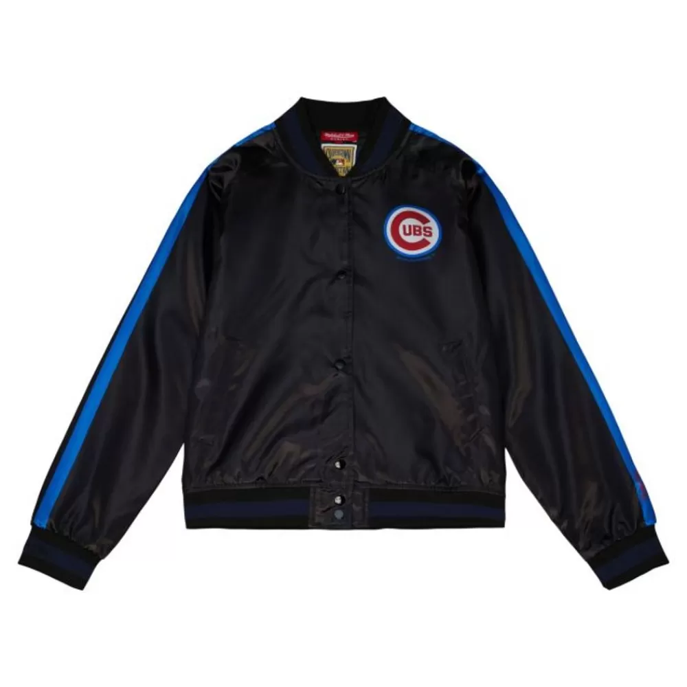 Apparel Mitchell & Ness Jackets & Outerwear-Women'S Raglan Satin Jacket Chicago Cubs