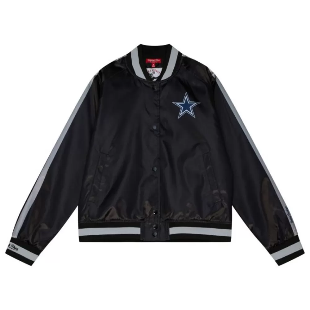 Apparel Mitchell & Ness Jackets & Outerwear-Women'S Raglan Satin Jacket Dallas Cowboys