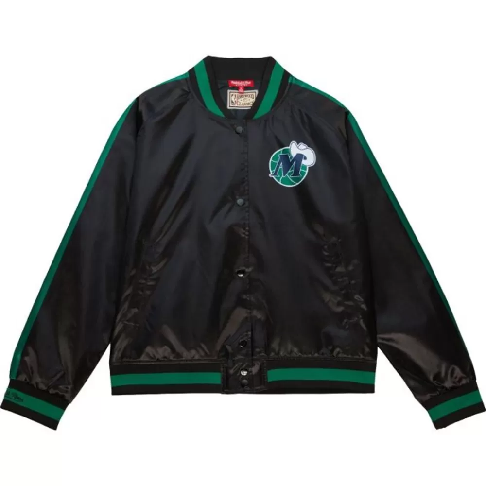 Apparel Mitchell & Ness Jackets & Outerwear-Women'S Raglan Satin Jacket Dallas Mavericks