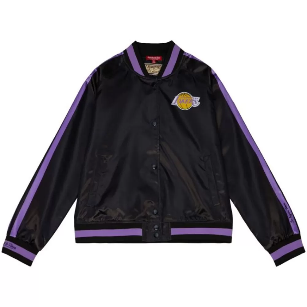 Apparel Mitchell & Ness Jackets & Outerwear-Women'S Raglan Satin Jacket Los Angeles Lakers