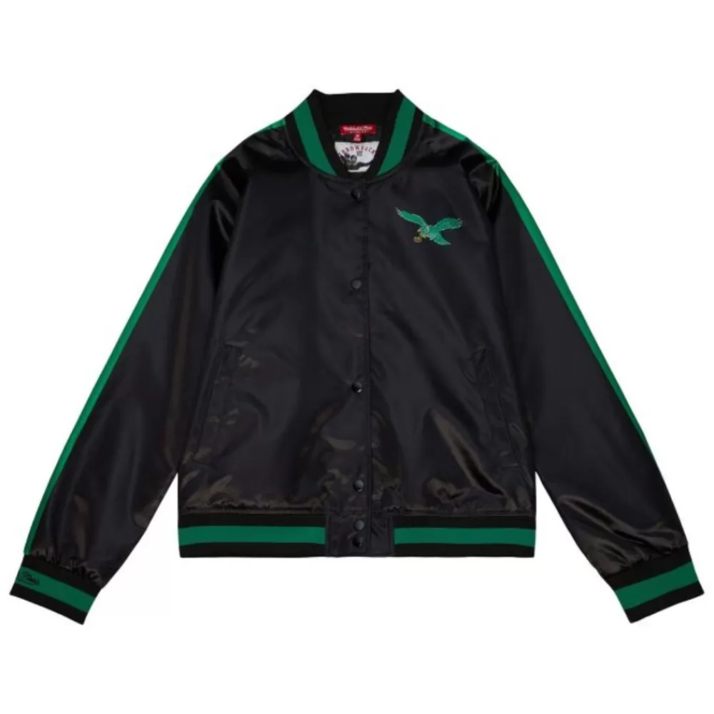 Apparel Mitchell & Ness Jackets & Outerwear-Women'S Raglan Satin Jacket Philadelphia Eagles