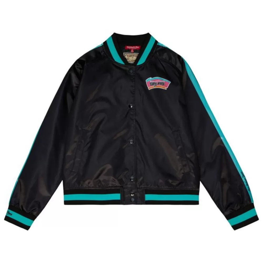 Apparel Mitchell & Ness Jackets & Outerwear-Women'S Raglan Satin Jacket San Antonio Spurs