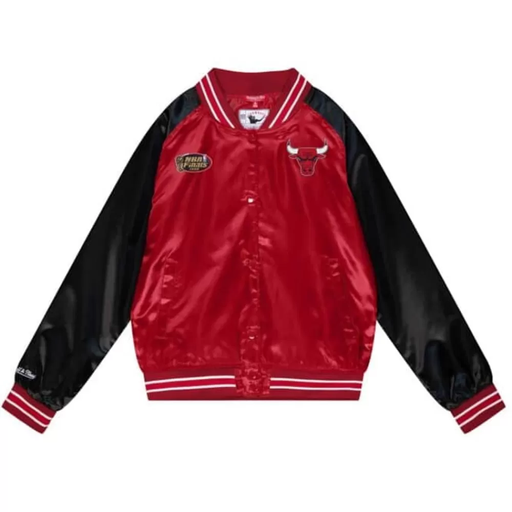 Apparel Mitchell & Ness Jackets & Outerwear-Womens Satin Jacket 2.0 Chicago Bulls