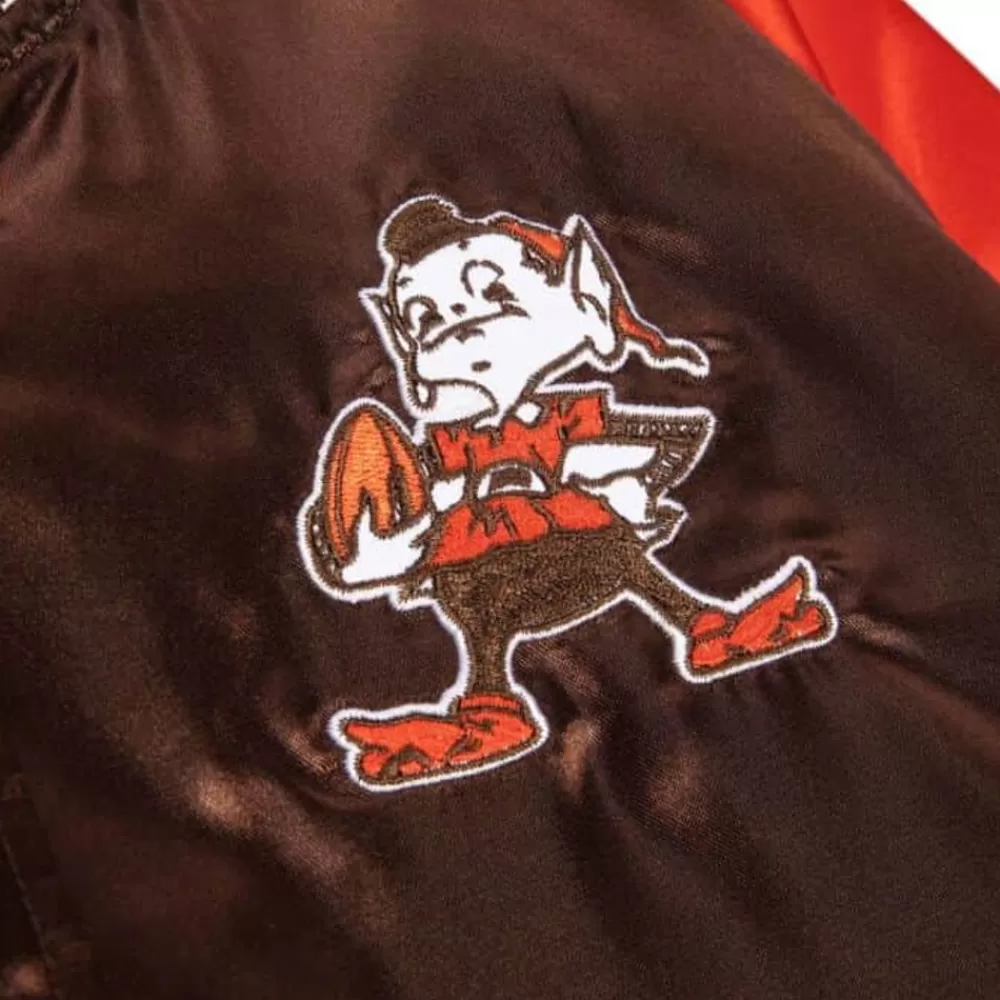 Apparel Mitchell & Ness Jackets & Outerwear-Women'S Satin Jacket 2.0 Cleveland Browns