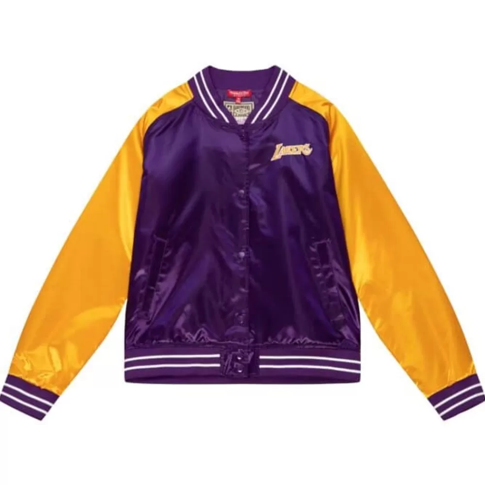 Apparel Mitchell & Ness Jackets & Outerwear-Womens Satin Jacket 2.0 Los Angeles Lakers