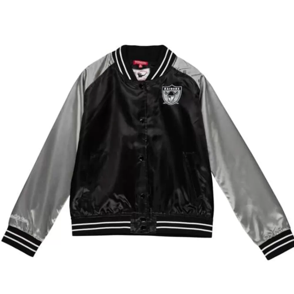 Apparel Mitchell & Ness Jackets & Outerwear-Women'S Satin Jacket 2.0 Oakland Raiders