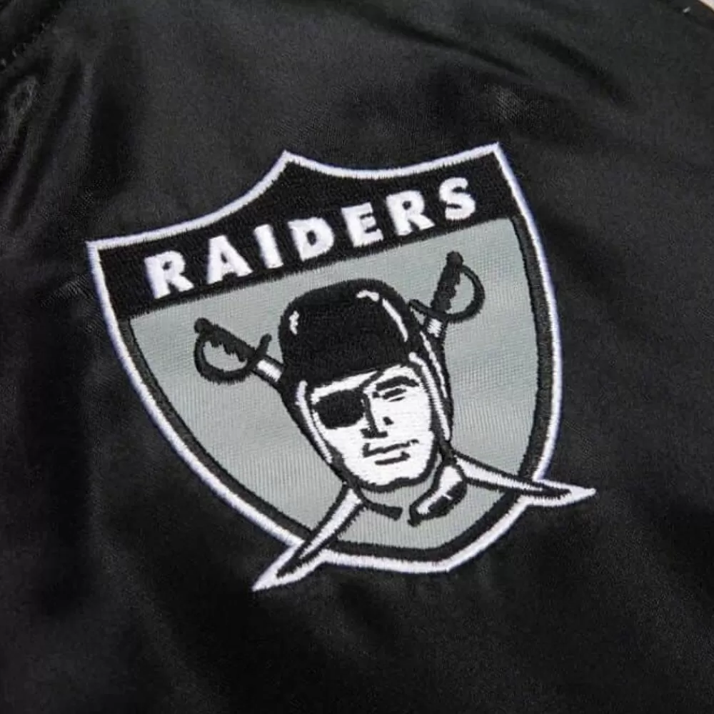 Apparel Mitchell & Ness Jackets & Outerwear-Women'S Satin Jacket 2.0 Oakland Raiders