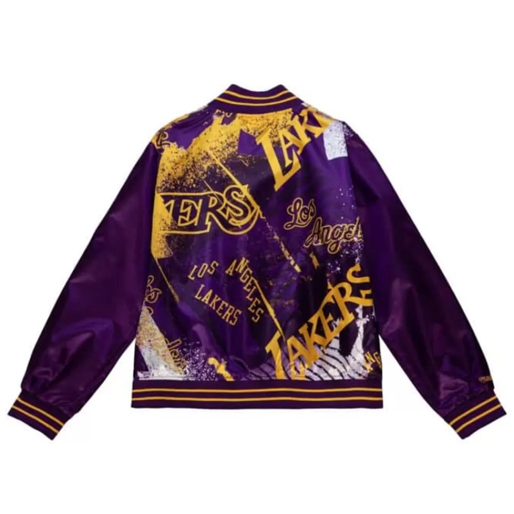 Apparel Mitchell & Ness Jackets & Outerwear-Womens Satin Jacket 3.0 Los Angeles Lakers