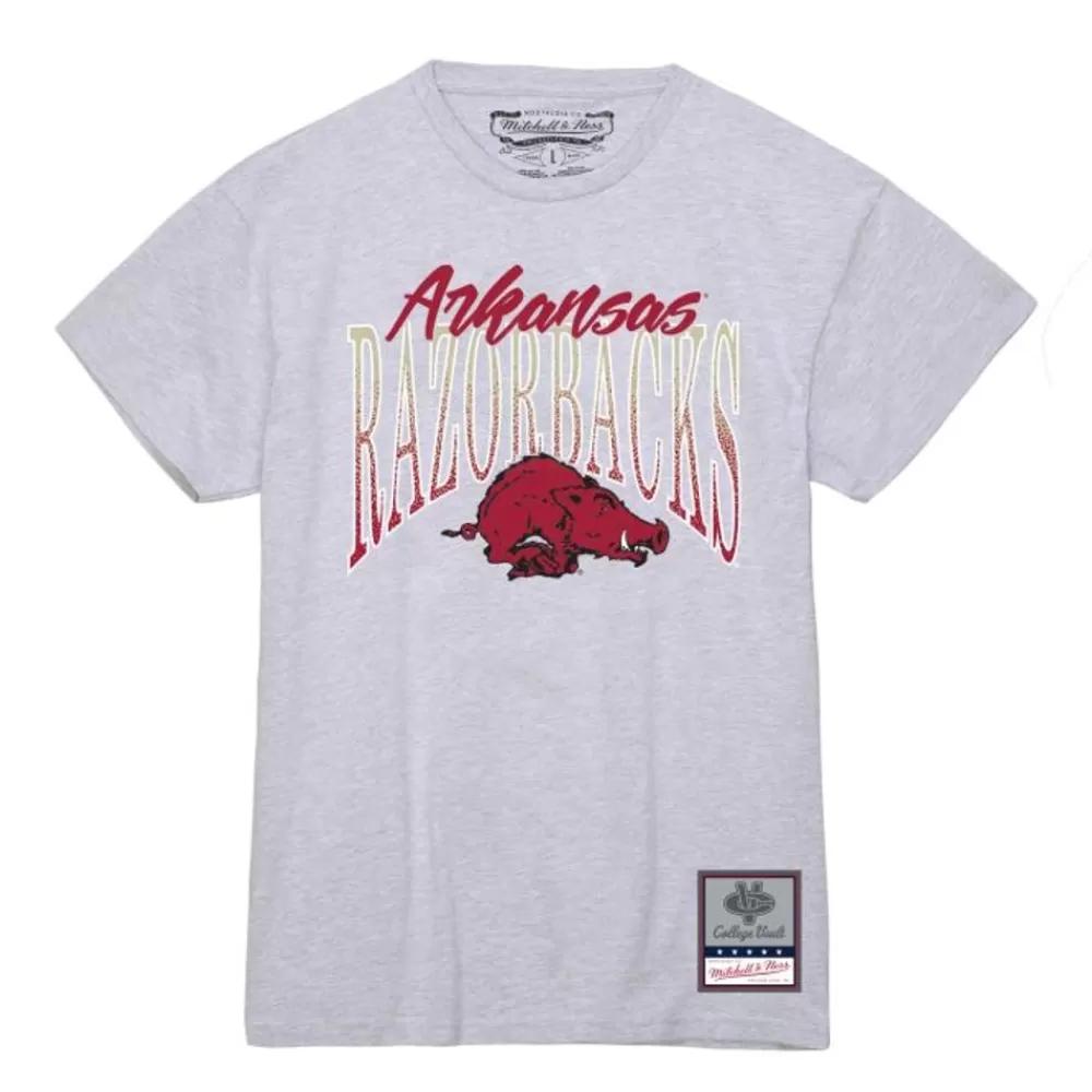 Apparel Mitchell & Ness T-Shirts & Tops-Women'S Script Arc Tee University Of Arkansas