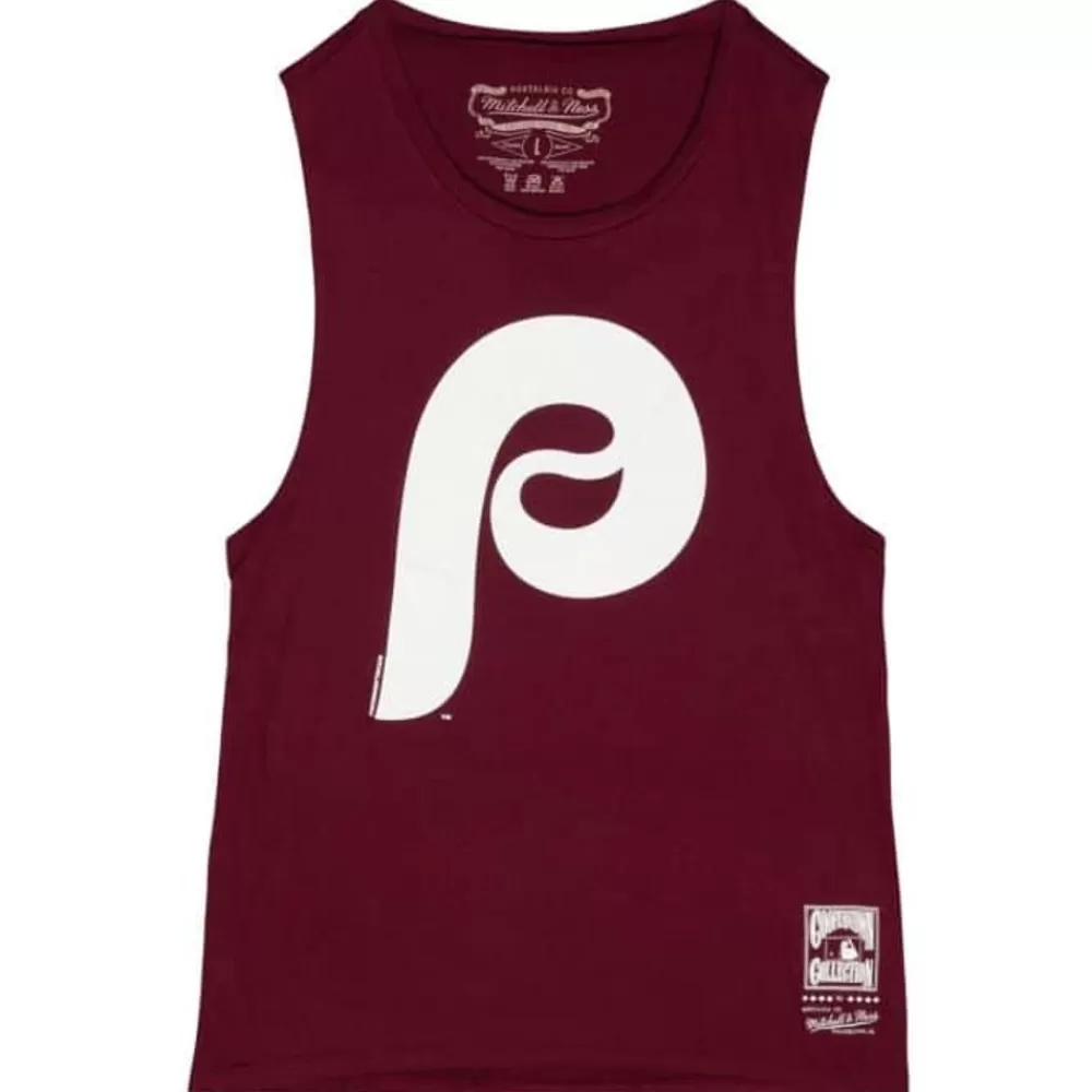 Apparel Mitchell & Ness T-Shirts & Tops-Womens Tonal Logo Story Tank Philadelphia Phillies
